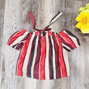 Express striped open back top